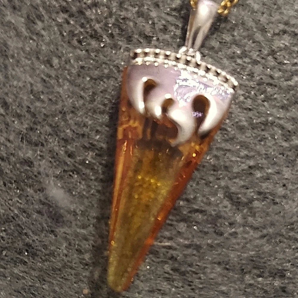Swarovski Crystal Flame Pendant Sterling Silver 18 Inch - Picture 5 of 11